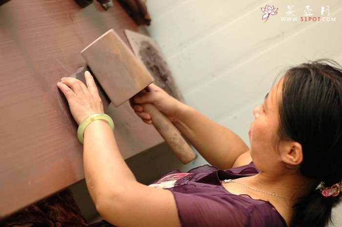 紫砂壶图片：单志萍老师的梅桩探班：）~~ - 美壶网