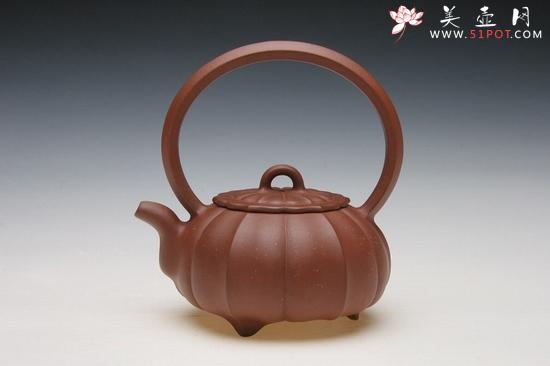 紫砂壶图片：菱花提梁 - 美壶网