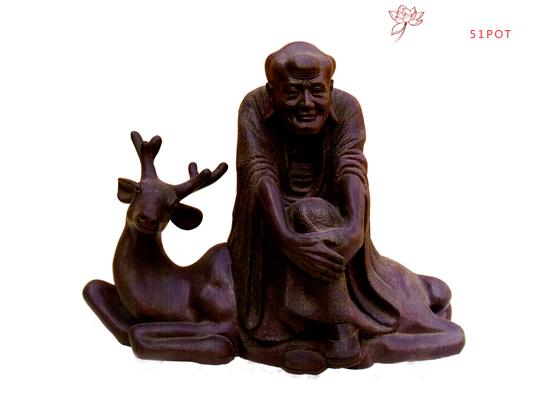 紫砂壶图片：坐鹿罗汉作者：高级工艺师吴克强 - 美壶网