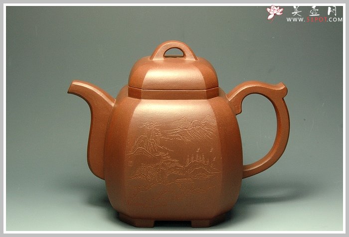 紫砂壶图片：全手八方福壶 - 美壶网