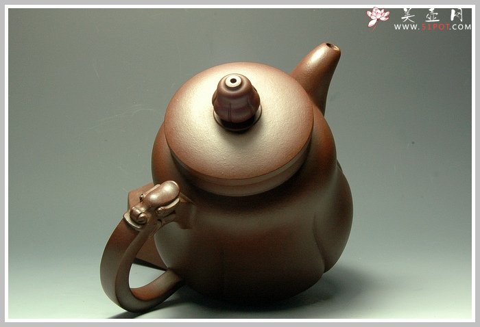 紫砂壶图片：龙莲壶 大气精细 - 美壶网