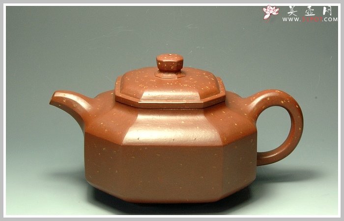 紫砂壶图片：全手工点砂八方侧角 - 美壶网