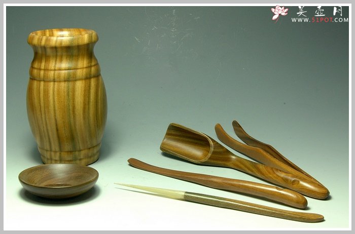 紫砂壶图片：茶道-绿檀木-大 - 美壶网