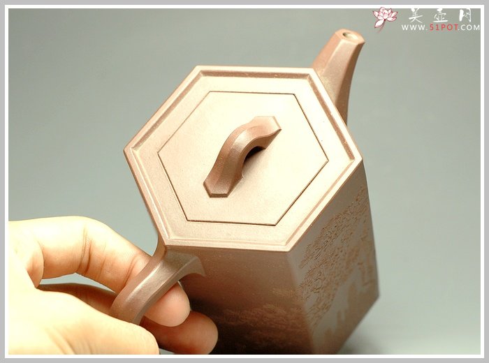 紫砂壶图片：高六方 欣赏 - 美壶网