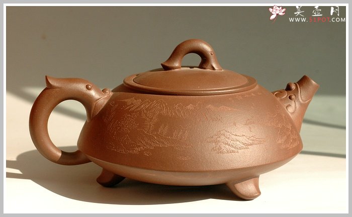 紫砂壶图片：三足龙吟 - 美壶网
