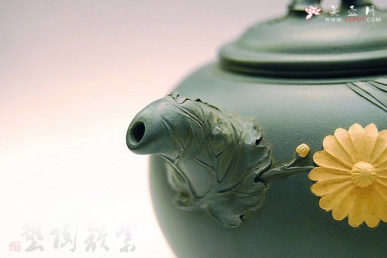 紫砂壶图片：竹菊 - 美壶网