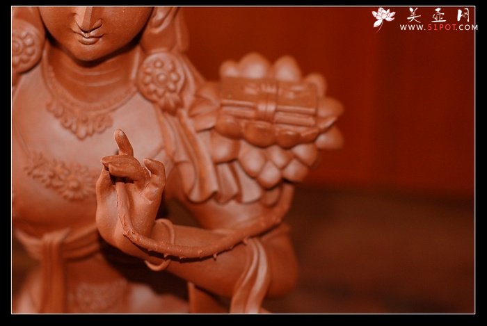 紫砂壶图片：文殊菩萨送吉祥 范泉明老师精品 - 美壶网