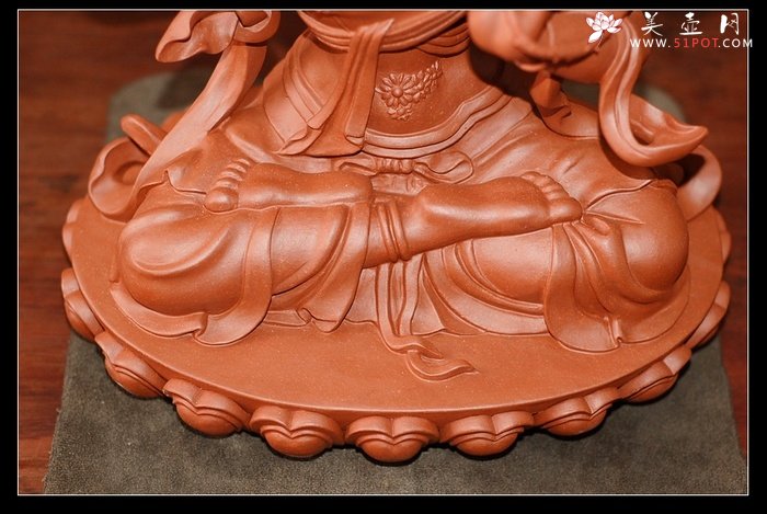 紫砂壶图片：文殊菩萨送吉祥 范泉明老师精品 - 美壶网