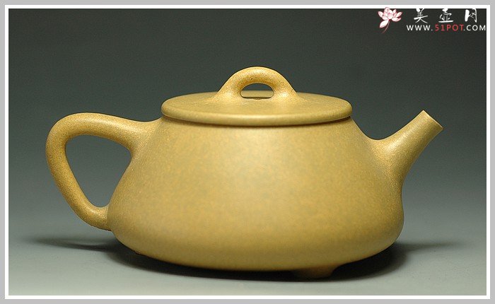 紫砂壶图片：平盖段泥石瓢 - 美壶网