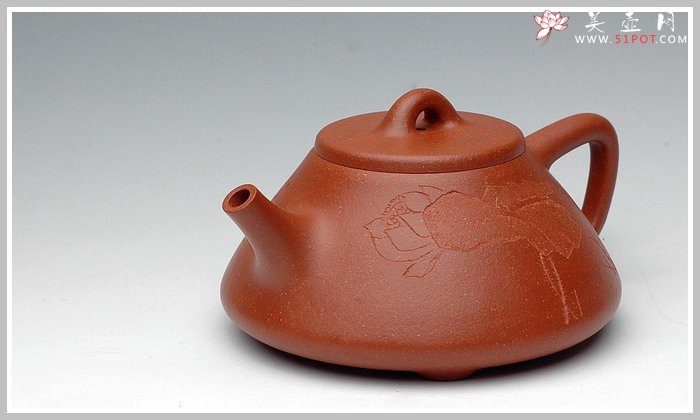 紫砂壶图片：全手精工降坡泥子冶石瓢 - 美壶网