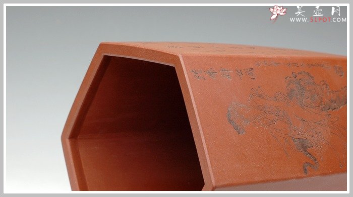 紫砂壶图片：六方笔筒1 - 美壶网