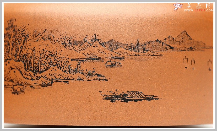 紫砂壶图片：通转山水全手段井栏 - 美壶网