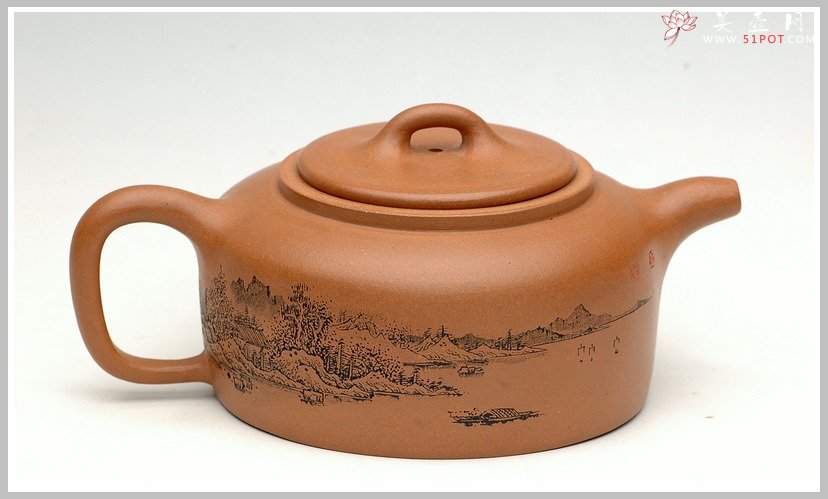 紫砂壶图片：通转山水全手段井栏 - 美壶网