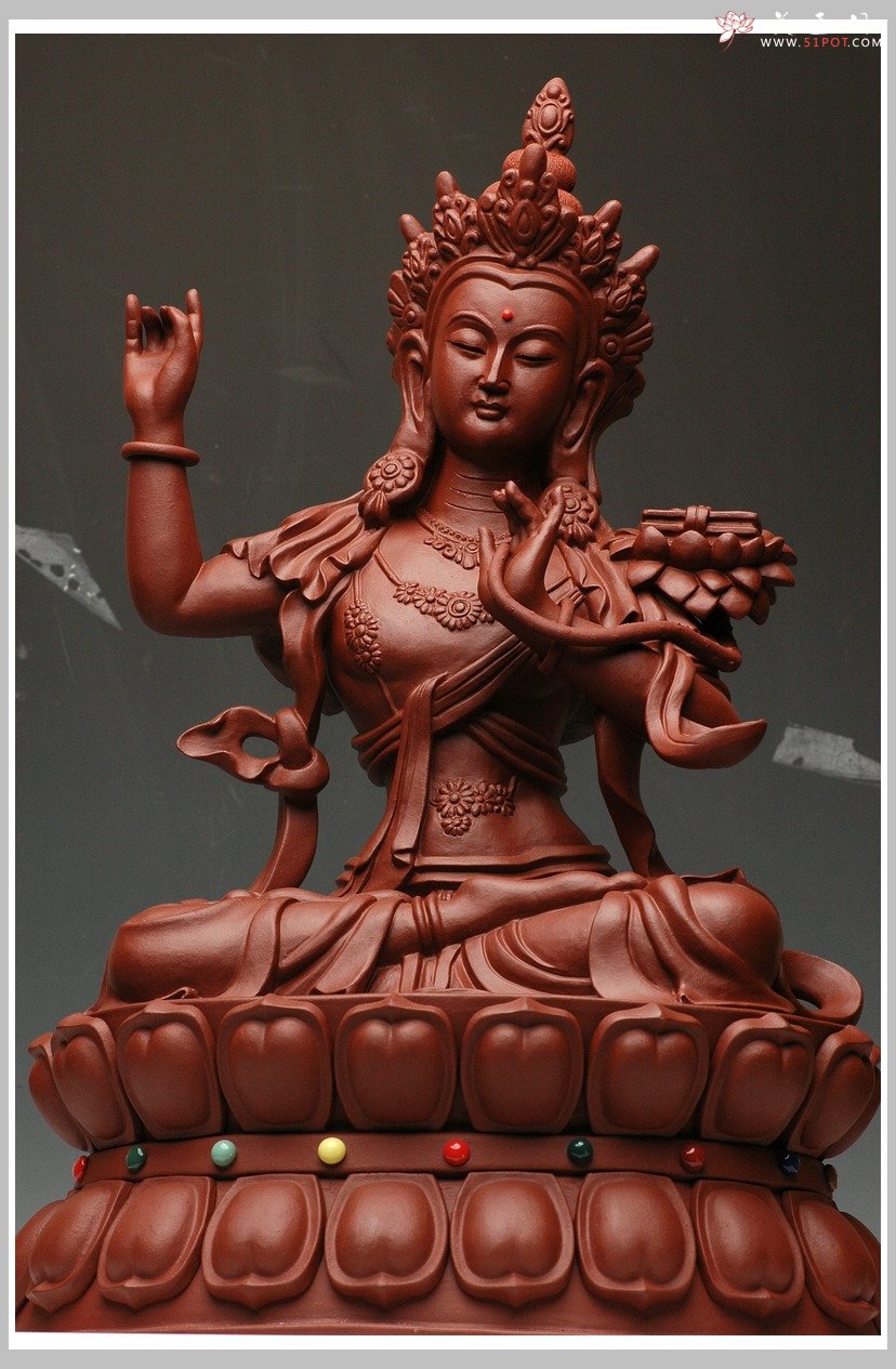 紫砂壶图片：珍品-双层文殊菩萨 - 美壶网