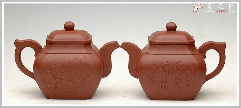 紫砂壶图片：四方抽角 - 美壶网