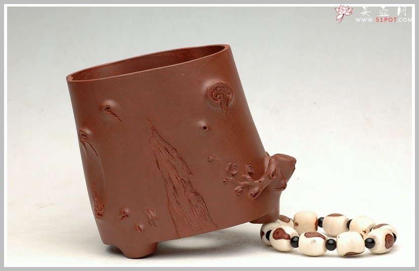 紫砂壶图片：全手梅桩花盆 - 美壶网