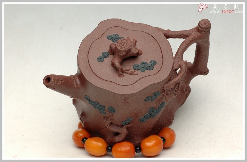 紫砂壶图片：苍健俊逸之全手松桩 - 美壶网