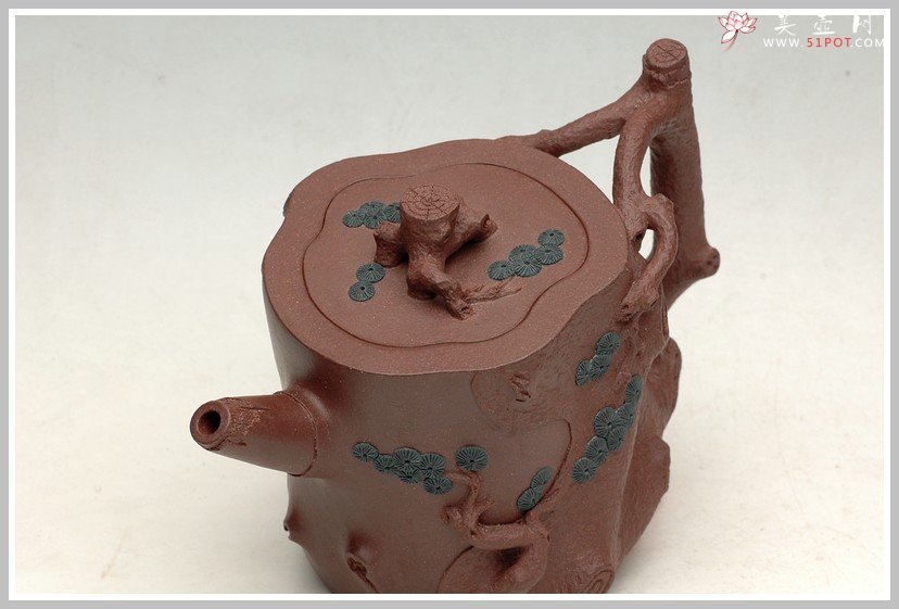 紫砂壶图片：苍健俊逸之全手松桩 - 美壶网