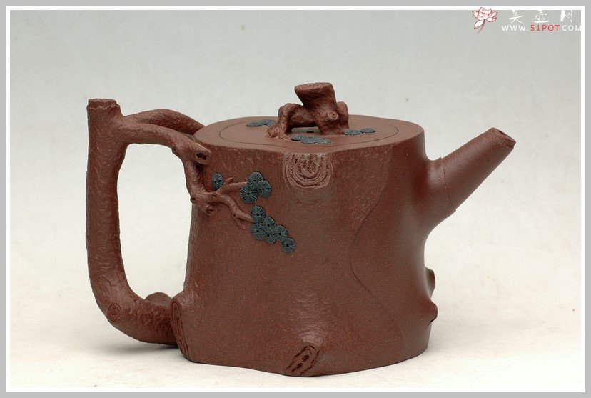 紫砂壶图片：苍健俊逸之全手松桩 - 美壶网