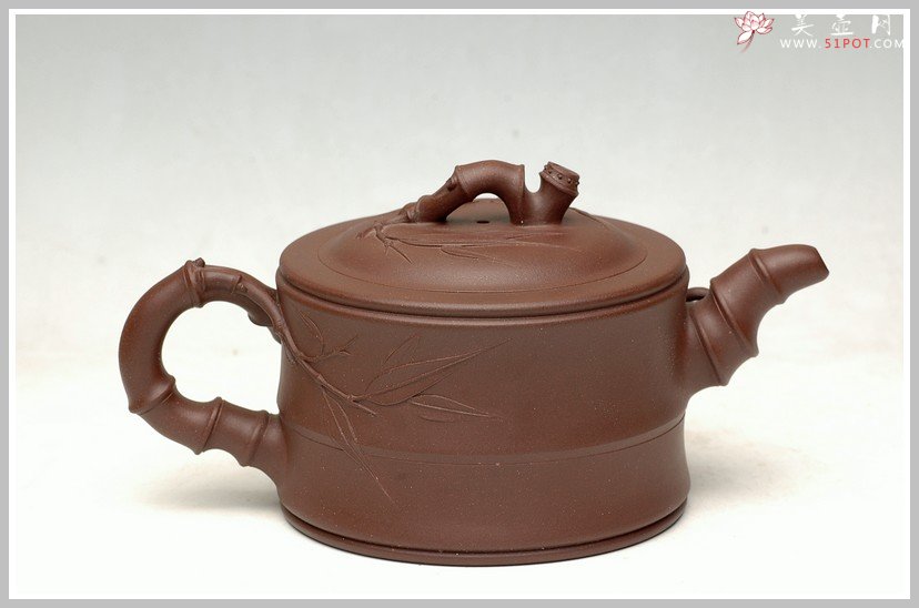 紫砂壶图片：曲峰花货精品 小竹段 - 美壶网