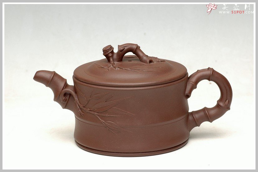 紫砂壶图片：曲峰花货精品 小竹段 - 美壶网