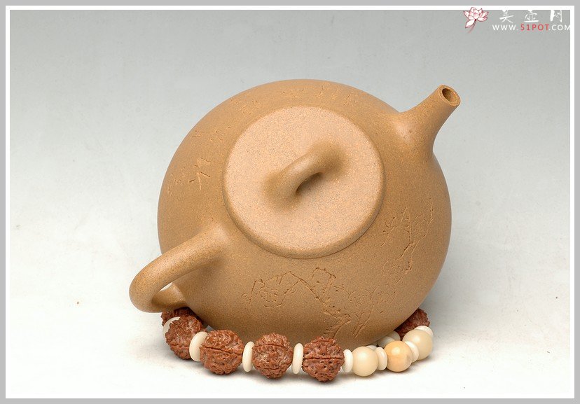 紫砂壶图片：全手大段泥石瓢 - 美壶网