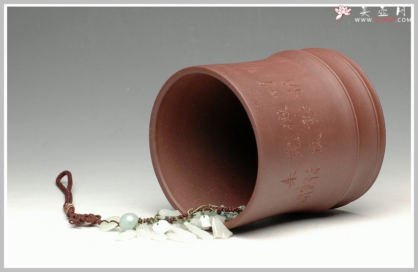 紫砂壶图片：竹梢微动觉风来  竹节笔筒 - 美壶网