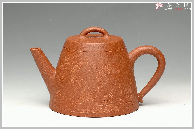 紫砂壶图片：达摩神悟之高石瓢 优质降坡泥 - 美壶网