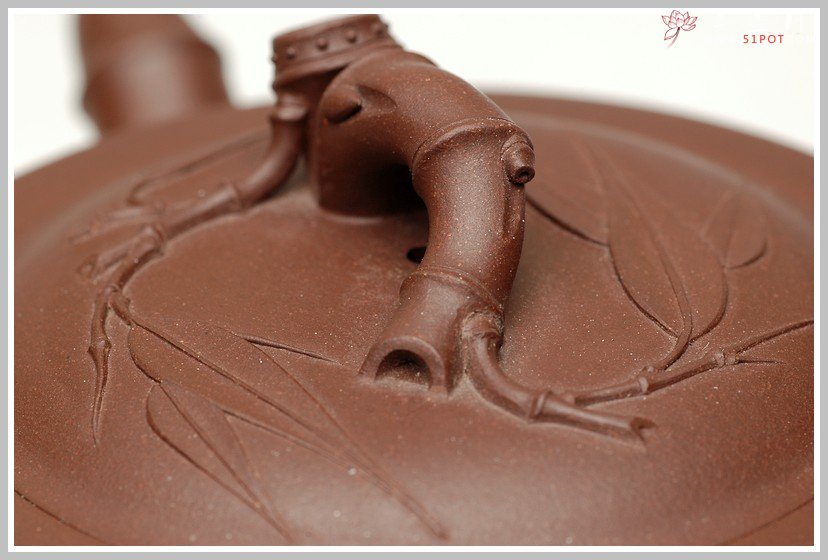 紫砂壶图片：曲峰花货精品 小竹段 - 美壶网