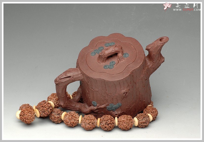 紫砂壶图片：全手花货精品之松竹常青2 - 美壶网