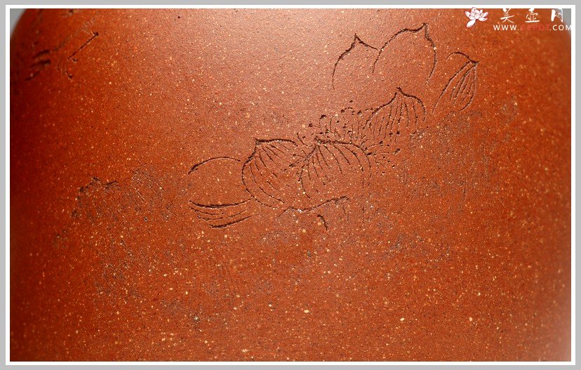 紫砂壶图片：清雅刻鸟茶叶罐 精致 可人 - 美壶网