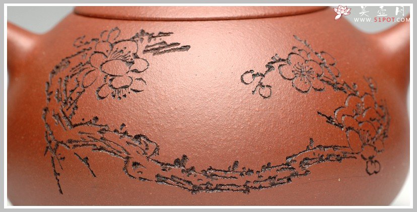 紫砂壶图片：东风第一枝 刻梅西施 - 美壶网