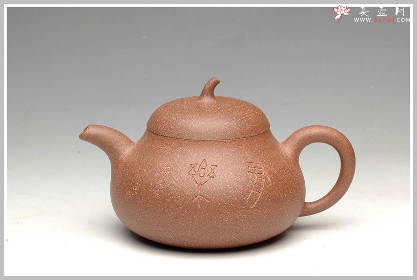 紫砂壶图片：经典之作 风雅俊秀 全手茄段 - 美壶网