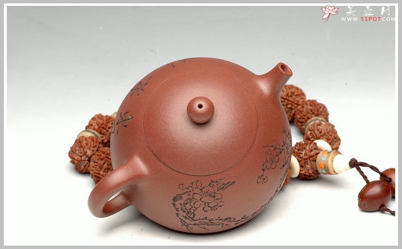 紫砂壶图片：东风第一枝 刻梅西施 - 美壶网