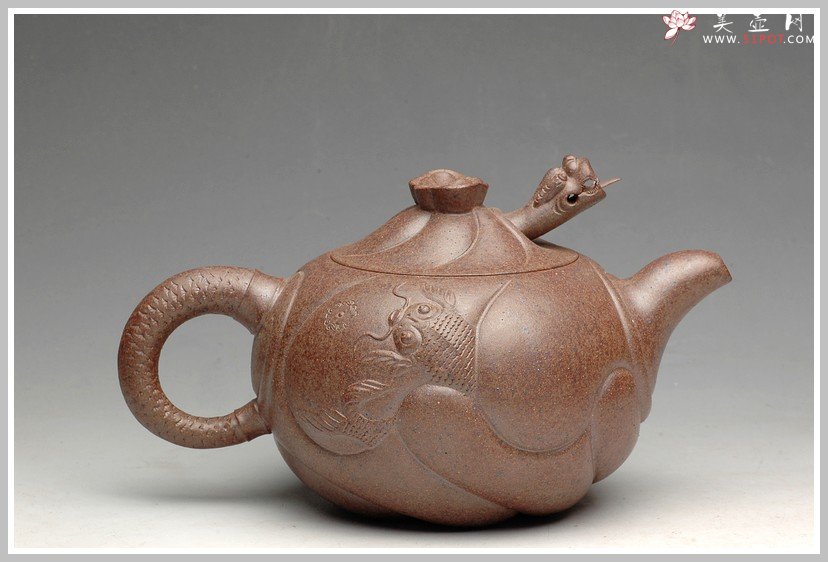紫砂壶图片：窑变之美 鱼化龙 - 美壶网