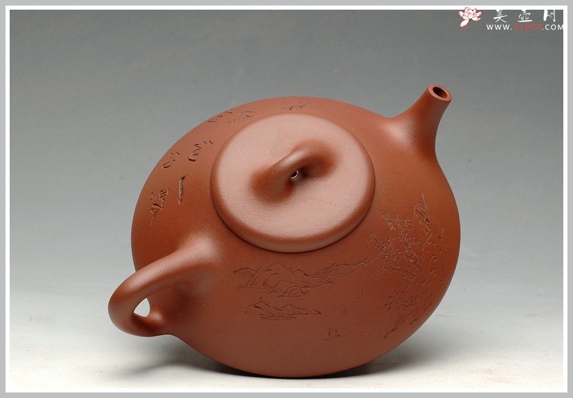 紫砂壶图片：流行派  可爱又不失瓢骨 扁石瓢 - 美壶网