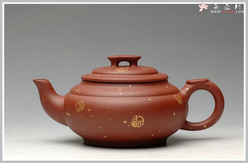 紫砂壶图片：24k真金  福寿双全之上新桥  送礼佳品 - 美壶网