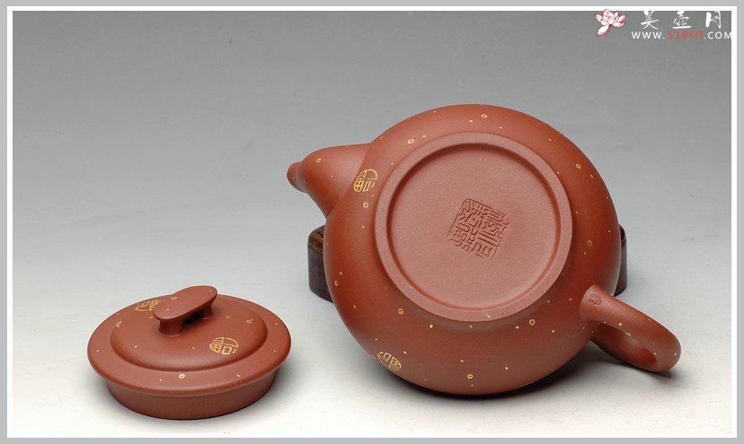 紫砂壶图片：24k真金  福寿双全之上新桥  送礼佳品 - 美壶网