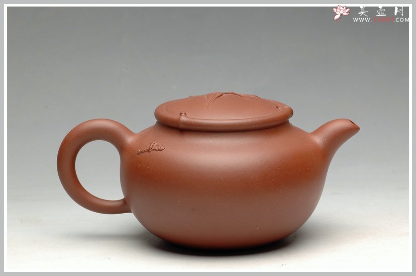 紫砂壶图片：送礼佳品 祝福（有竹子，有蝙蝠：）壶 优质底料 - 美壶网