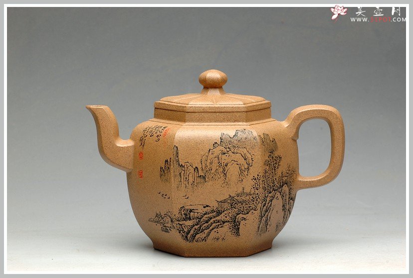 紫砂壶图片：李彦雄老师通景山水 何卫枫实力全手连连高登 - 美壶网