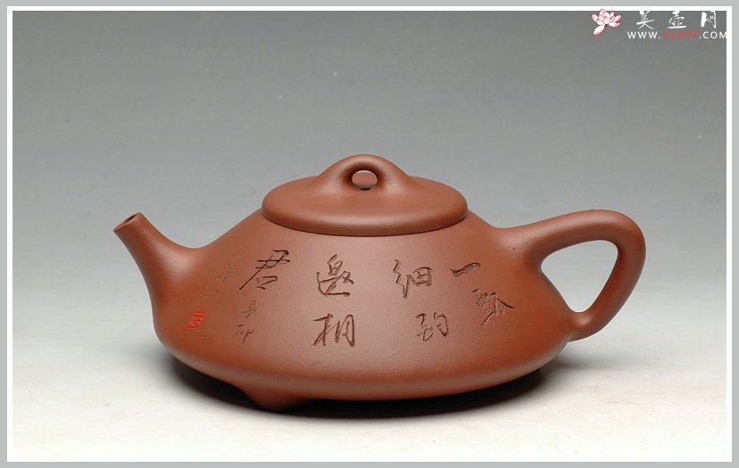 紫砂壶图片：流行派  可爱又不失瓢骨 扁石瓢 - 美壶网