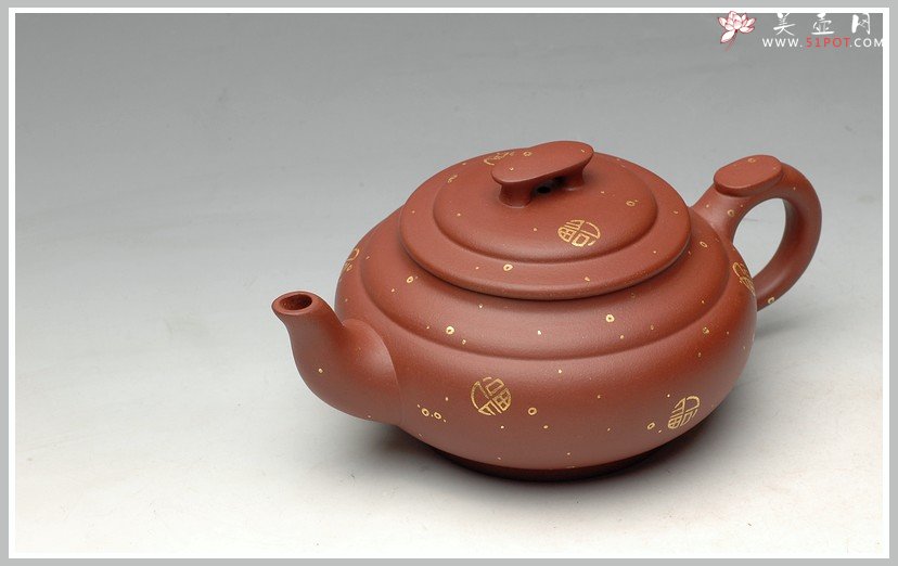 紫砂壶图片：24k真金  福寿双全之上新桥  送礼佳品 - 美壶网