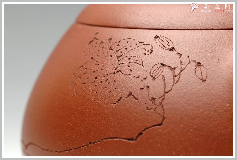 紫砂壶图片：清新雅致 墨陶装饰   全手西施 实力尹君峰经典作品 - 美壶网