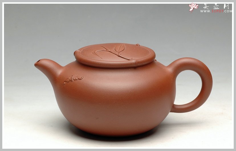 紫砂壶图片：送礼佳品 祝福（有竹子，有蝙蝠：）壶 优质底料 - 美壶网