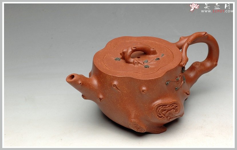 紫砂壶图片：降坡泥 全手喜上眉梢 舞动神韵 - 美壶网