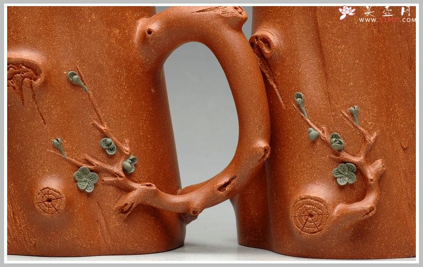 紫砂壶图片：全手梅花单杯  青梅绽放 降坡泥展现 - 美壶网