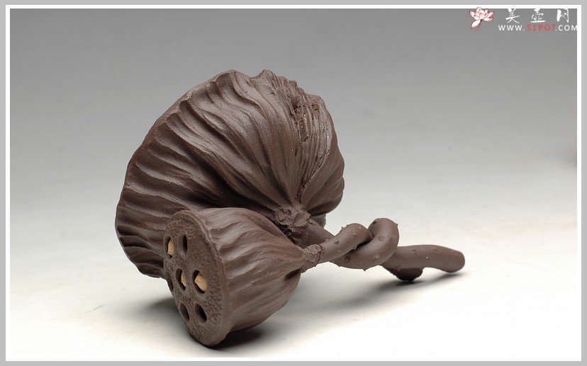 紫砂壶图片：文雅茶宠 手工精制 可看细节 精品 二只莲蓬 - 美壶网