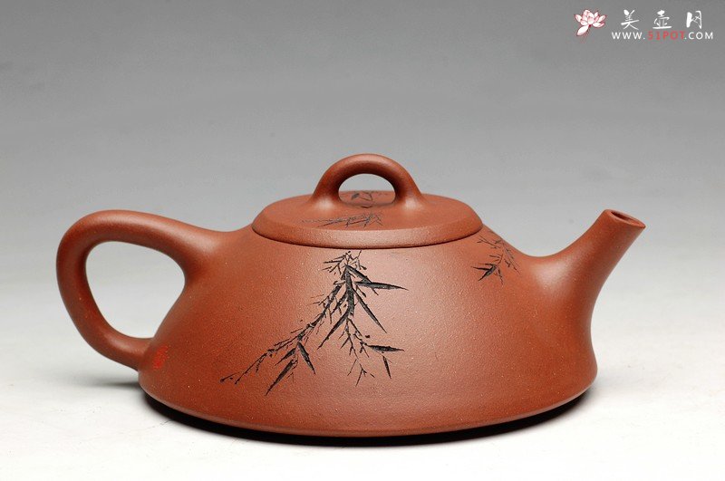 紫砂壶图片：吴镇风格 优质地槽青 实用佳品 刻竹的瓢3 - 美壶网