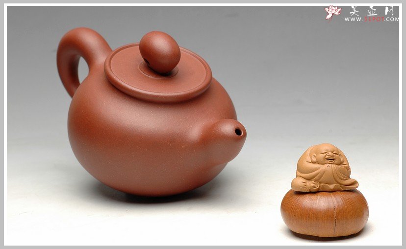 紫砂壶图片： 道洪风格  器形饱满 非常纯的地槽青 全手鼎珠 - 美壶网