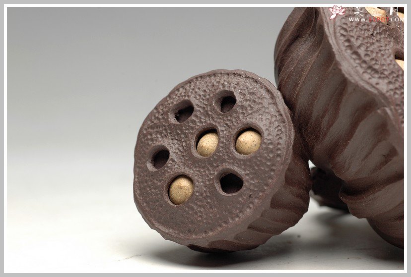 紫砂壶图片：文雅茶宠 手工精制 可看细节 精品 二只莲蓬 - 美壶网